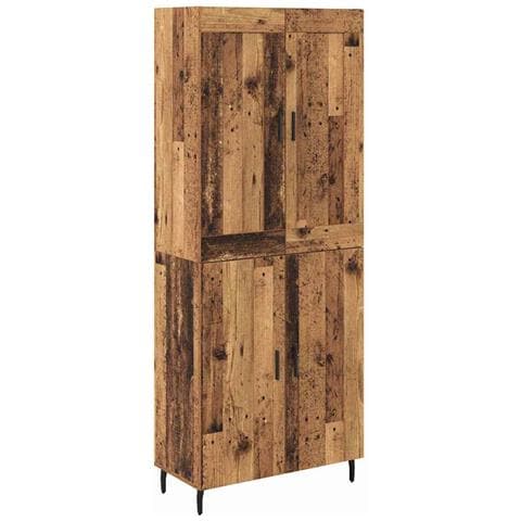 Credenza 2 pcs Legno vecchio Legno Stratificato e Vetro - Foto 1