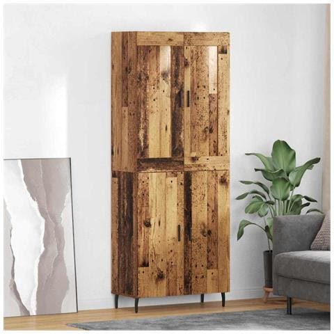 Credenza 2 pcs Legno vecchio Legno Stratificato e Vetro - Foto 2