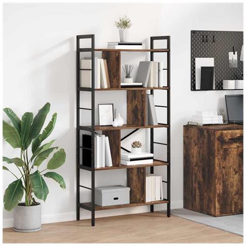 Libreria Rovere fumé 75 x 30 x 156 cm Legno multistrato - Foto 2