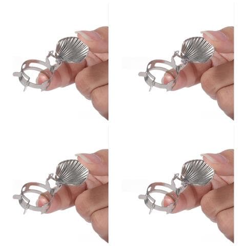 Spegni Candela Automatico Con Copertura A Conchiglia Regolabile - Set Da 4, Fermasfiamma In Metallo Silver - Foto 1