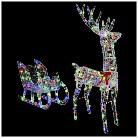 Slitta trainata da renna colorato 70 x 26 x 128.5 cm Acrilico - Foto 2