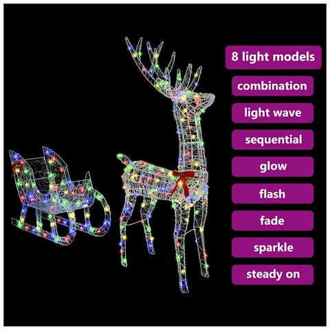 Slitta trainata da renna colorato 70 x 26 x 128.5 cm Acrilico - Foto 9