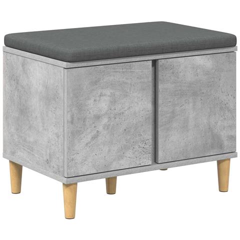 Panca per ingresso con cuscino Grigio Cemento 60 x 38 x 46 cm - Foto 1