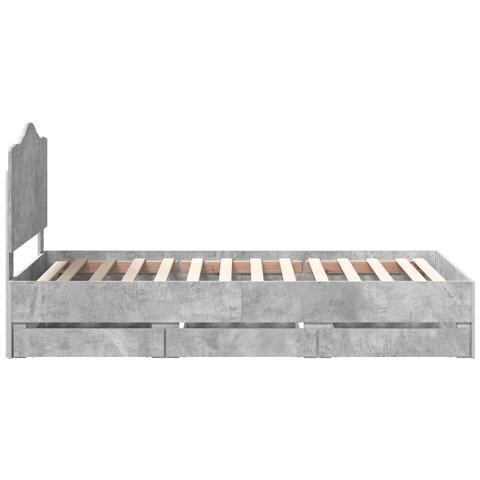 Struttura del letto con cassetto Grigio cemento 75 x 190 cm - Foto 9