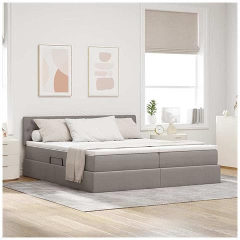 Letto con luci a strisce a LED Talpa 180 x 200 cm Tessuto - Foto 2