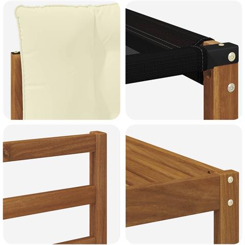 Set di divani da esterno con cuscino 7 pcs Naturale e Crema - Foto 9