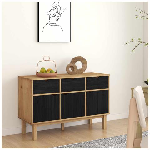Credenza OTTA Marrone e Nero 114 x 43 x 73,5 cm - Foto 2