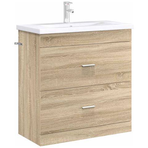 Mobiletto da Bagno Sotto Lavabo Rovere Sonoma - Foto 2