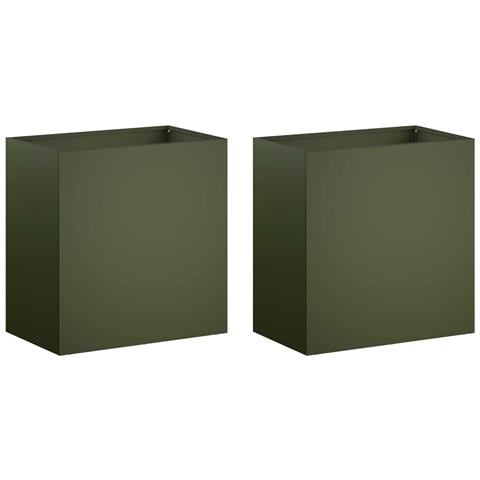 Vaso da giardino 2 pz Verde Oliva 50 x 30 x 50 cm - Foto 1