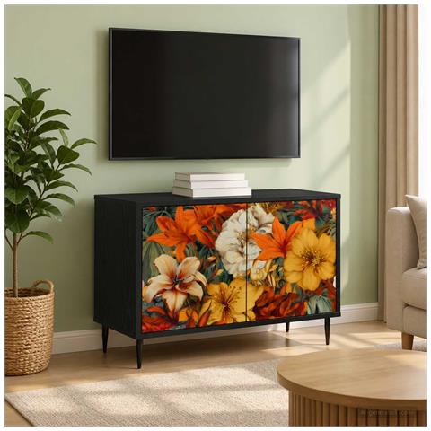 Mobile TV GENNEP 69 x 33 x 50,5 cm Rovere Nero - Foto 2