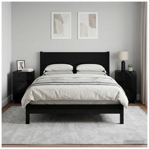 Comodino 2 pz Nero 33,5 x 34,5 x 60 cm Legno composito - Foto 2