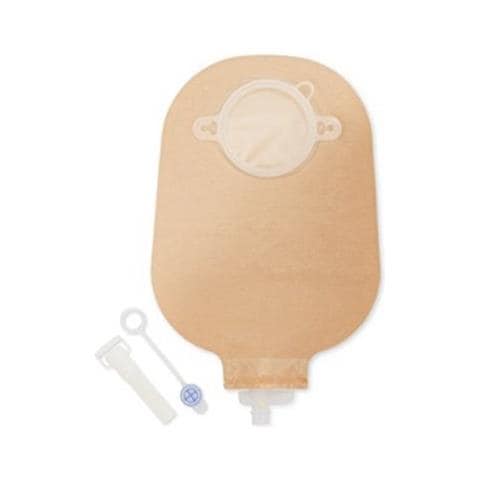 Sacca per Urostomia Nova 2 Anatomica Trasparente Midi con Rubinetto di Chiusura di Sicurezza 55 mm 10 Pezzi + 1 Adattatore e 10 Tappini Esterni - Foto 1