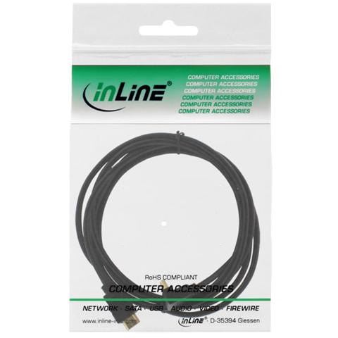 In line high speed hdmi 19pin type-a a 19pin type-a, pin dorati, nero, 3m, angolo 90° - Foto 2