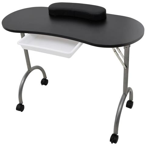 Tavolo manicure nero con rotelle Dimensioni 90 x 37 x 68 cm  - Foto 1