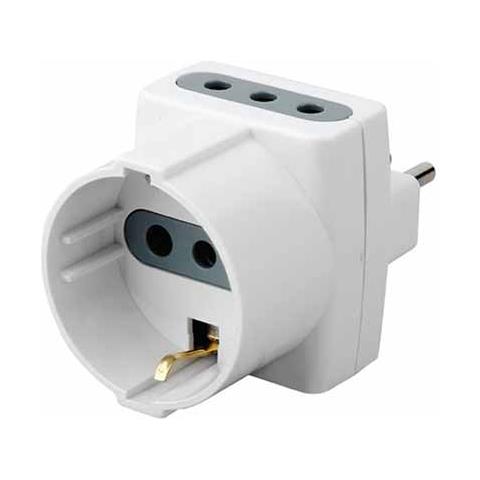 Adattatore Multiplo Triplo Presa Schuko Tedesca 10a E Prese 2p+t 10a Standard Italiano - Sku 8723 - Foto 1