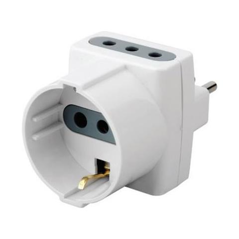 Adattatore Multiplo Triplo Presa Schuko Tedesca 10a E Prese 2p+t 10a Standard Italiano - Sku 8723 - Foto 2