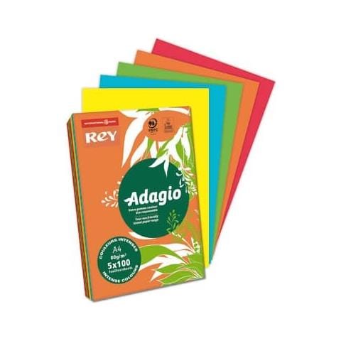 Carta Colorata A4 Rey Adagio Colori Forti Risma 500 Fogli - Adagi080x909 - Foto 1