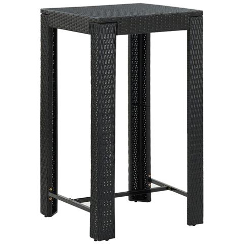 Set Bar da Giardino 3 pz con Cuscini Polyrattan Nero - Foto 2