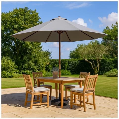 Cancun Ombrellone Inclinabile In Legno Grigio Ø 300cm - Foto 2