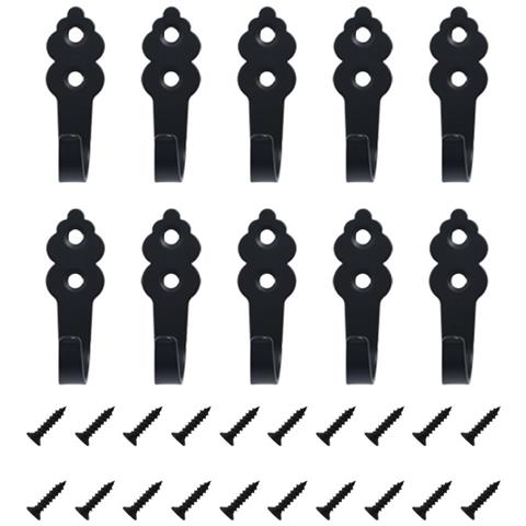 Ganci Da Parete Con Viti, Confezione Da 10 Black - Foto 1