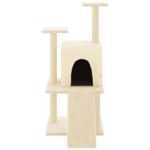 Albero Per Gatti Con Tiragraffi In Sisal Crema 110 Cm - Foto 2