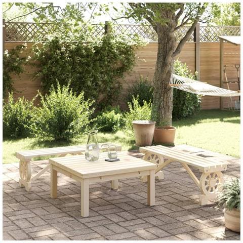 Panche Da Giardino 2 Pz In Legno Massello Di Abete - Foto 1