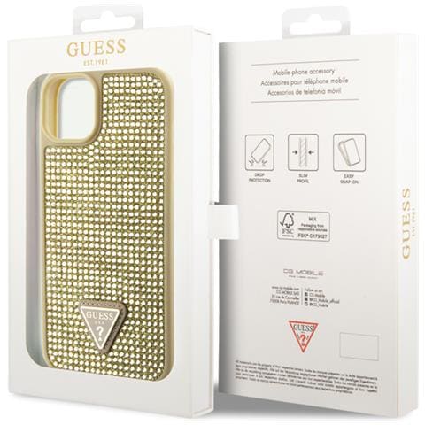 Cover Per Iphone 15 Triangle Diamond, Oro - Foto 3
