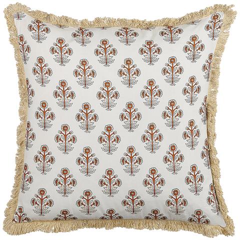 Cuscino Decorativo Omorika Cotone 45 X 45 Cm Floreale Stampa A Blocchi Bianco - Foto 2