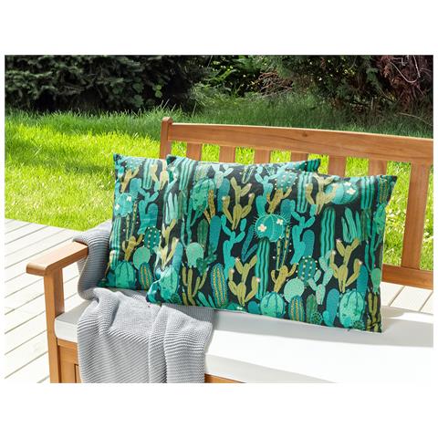 Set Di 2 Cuscini Da Esterno Verde 40 X 60 Cm Bussana - Foto 1