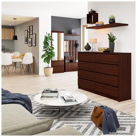 Cassettiera K140, 8 cassetti, 138x40x99 cm, Colore Weng? - Foto 7