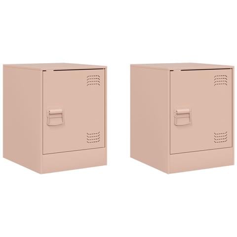 Comodini 2 pz Rosa 34,5x39x44 cm in Acciaio - Foto 1