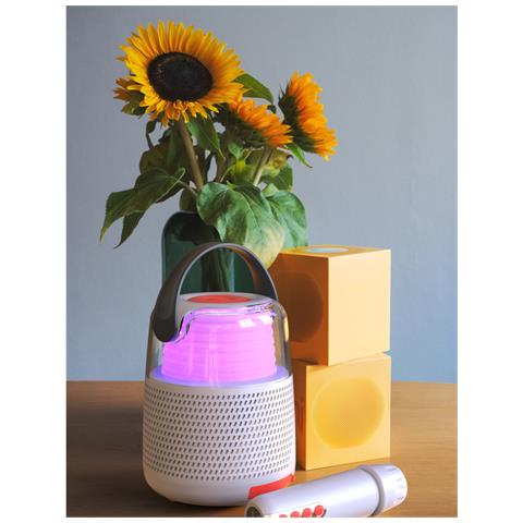 Speaker Bluetooth Luminoso Ks-80 Modalità Karaoke E Modifica Voce, Grigio - Foto 5