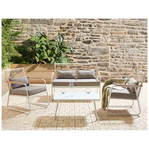 Salotto Da Giardino Pomonte Metallo Bianco - Foto 1