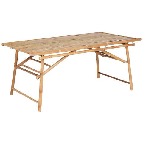 Tavolo Da Pranzo Da Giardino Tindari 180 Cm 90 Cm Legno Di Bambù Marrone Chiaro - Foto 2