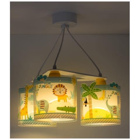 Lampada A Sospensione Per Bambini 3 Luci Little Jungle Animali Jungla - Foto 1