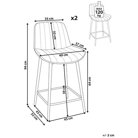 Set Di 2 Sedie Alte Dubrovnik Velluto Beige Chiaro - Foto 8