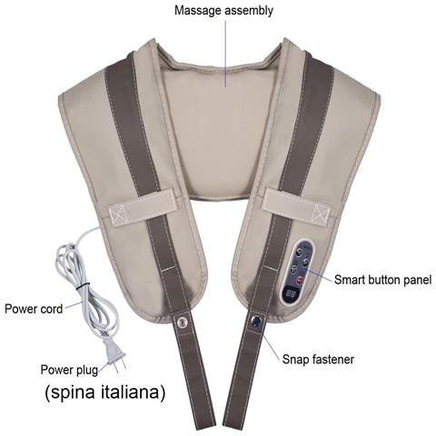 Massaggiatore Shiatsu Cervicale Collo Gambe Glutei Schiena Termico Riscldante - Foto 6