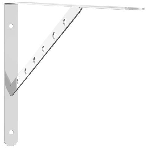 Staffe Per Mensola 4 Pz 40x2,5x25 Cm In Acciaio Inox Argento - Foto 10