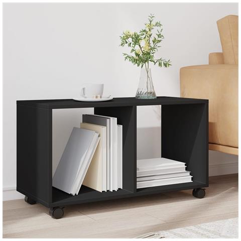 Mobiletto Con Ruote Nero 72x33x42,5 Cm In Truciolato - Foto 3