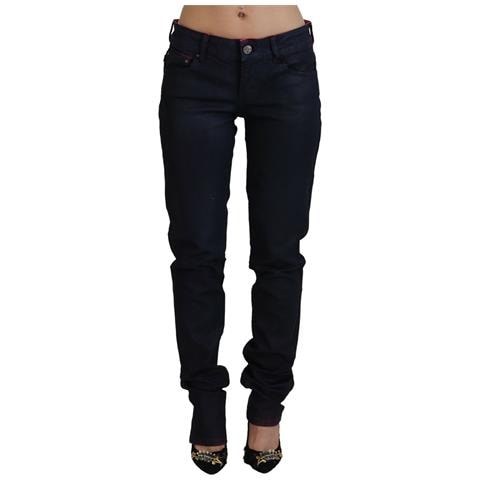 Jeans Denim Casual Da Donna Slim Fit A Vita Bassa Neri - W26 - Foto 1