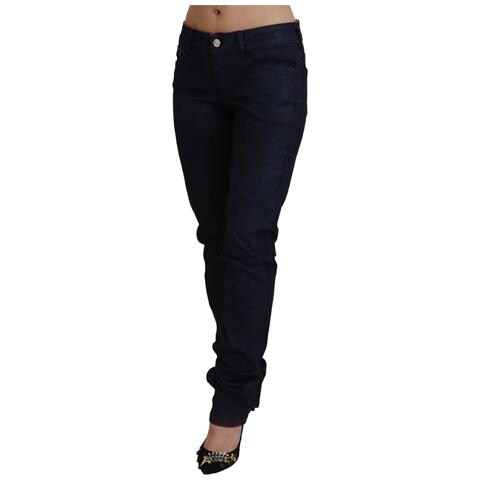 Jeans Denim Casual Da Donna Slim Fit A Vita Bassa Neri - W26 - Foto 2