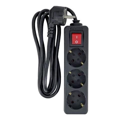 MC-GRU0033BS prolunghe e multiple 3 m 3 presa (e) AC Interno Nero - Foto 1