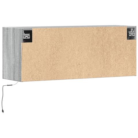 Mobile TV a Parete con Luci LED Grigio Sonoma 100x31x35 cm - Foto 2