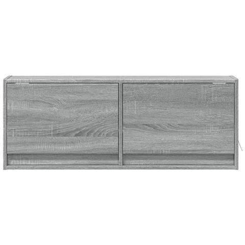 Mobile TV a Parete con Luci LED Grigio Sonoma 100x31x35 cm - Foto 10