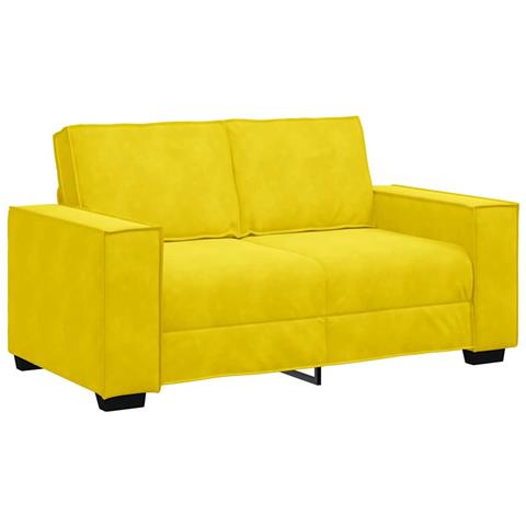 Divano a 2 Posti giallo 120 cm in Velluto - Foto 1