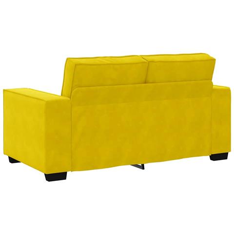 Divano a 2 Posti giallo 120 cm in Velluto - Foto 2