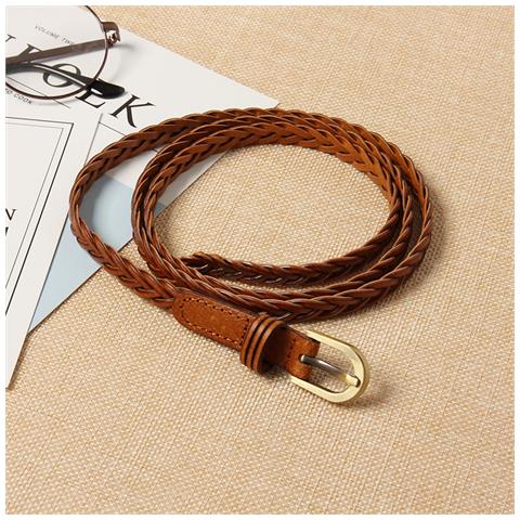 Cintura In Pelle Intrecciata - Marrone Chiaro (105 Cm) - Foto 1