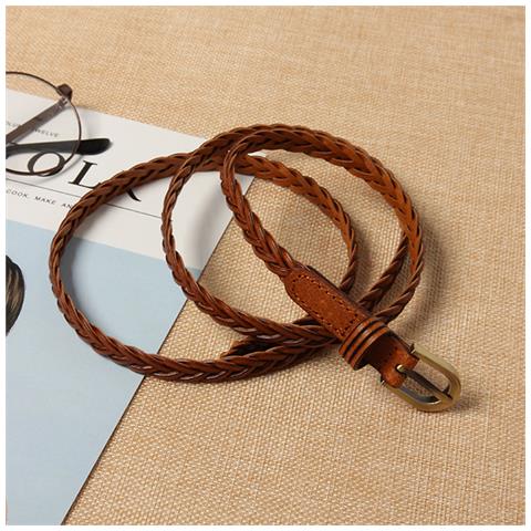 Cintura In Pelle Intrecciata - Marrone Chiaro (105 Cm) - Foto 2