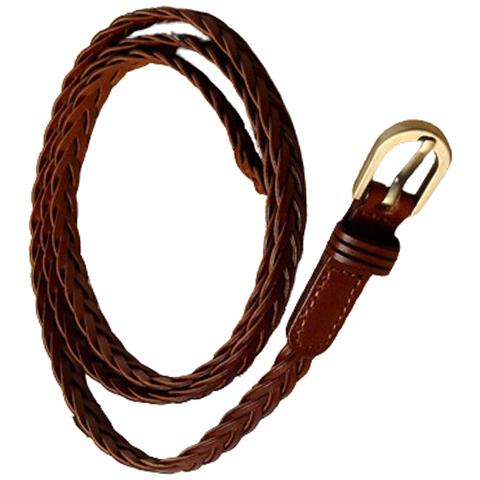 Cintura In Pelle Intrecciata - Marrone Chiaro (105 Cm) - Foto 4