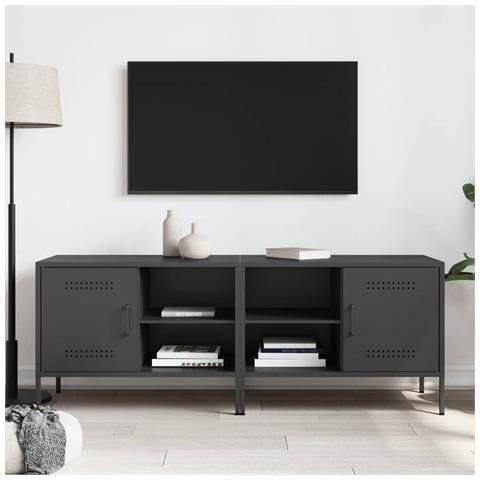 Mobili Tv 2pz Neri 68x39x50,5 Cm In Acciaio - Foto 3